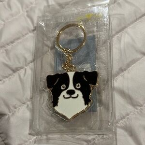 Charming Black and White Dog Keychain